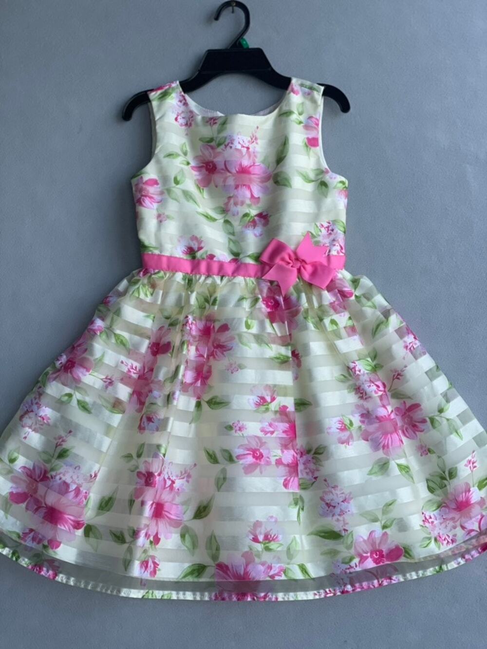 JONA MICHELLE YELLOW PINK FLORAL ORGANZA SPECIAL OCCASION GIRL’S DRESS - SIZE 8T